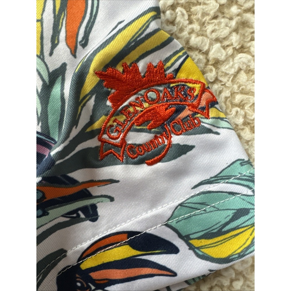 NWT Waggle Golf Polo Shirt Men's M Toucan Tropical Performance AOP NEW - Picture 11 of 11